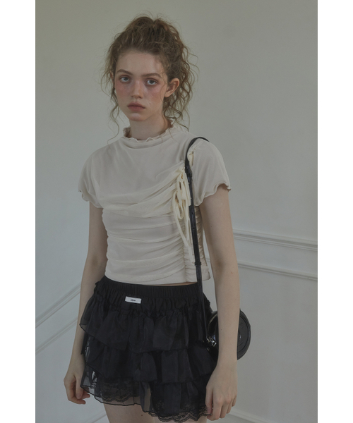 LETERIE（レテリー）の「LACE BANDING SKIRT_BLACK（スカート・レディース・ブラック・FREE）」の3枚目の写真