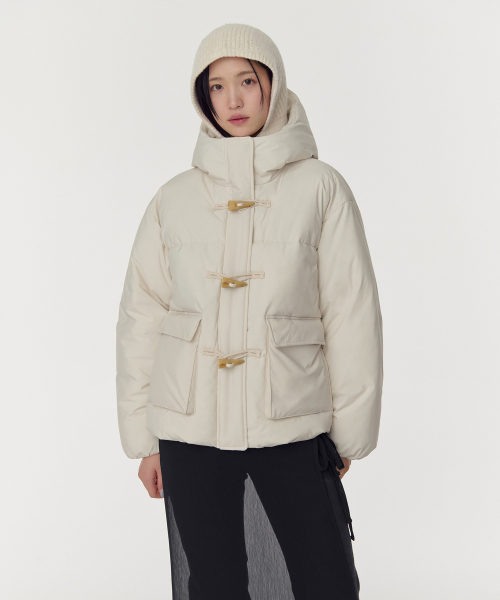 MUSINSA STANDARD WOMAN（ムシンサスタンダードウーマン）の「ウィメンズフード付きダッフルショートパディングパーカー[クリーム]（ダウンジャケット/コート・レディース・その他・SMALL/MEDIUM/LARGE/X-SMALL）」の15枚目の写真