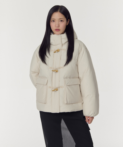 MUSINSA STANDARD WOMAN（ムシンサスタンダードウーマン）の「ウィメンズフード付きダッフルショートパディングパーカー[クリーム]（ダウンジャケット/コート・レディース・その他・SMALL/MEDIUM/LARGE/X-SMALL）」の7枚目の写真
