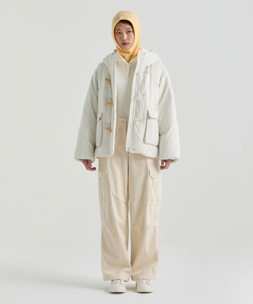 MUSINSA STANDARD WOMAN（ムシンサスタンダードウーマン）の「ウィメンズフード付きダッフルショートパディングパーカー[クリーム]（ダウンジャケット/コート・レディース・その他・SMALL/MEDIUM/LARGE/X-SMALL）」の5枚目の写真