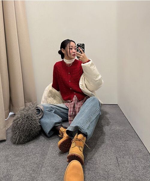MUSINSA STANDARD WOMAN（ムシンサスタンダードウーマン）の「ウィメンズフード付きダッフルショートパディングパーカー[クリーム]（ダウンジャケット/コート・レディース・その他・SMALL/MEDIUM/LARGE/X-SMALL）」の3枚目の写真