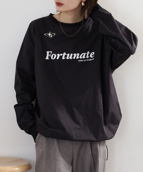 Arinomama(アリノママ)の「Arinomama ゲームシャツ風トップス 長袖Tシャツ(Tシャツ/カットソー・レディース・カーキ/ベージュ/ブラック・FREE)」の2枚目の写真