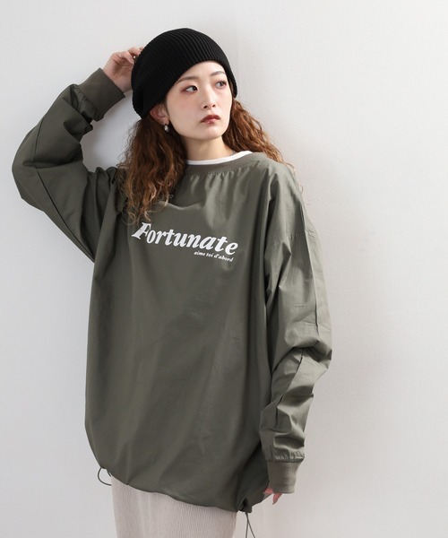 Arinomama(アリノママ)の「Arinomama ゲームシャツ風トップス 長袖Tシャツ(Tシャツ/カットソー・レディース・カーキ/ベージュ/ブラック・FREE)」の15枚目の写真