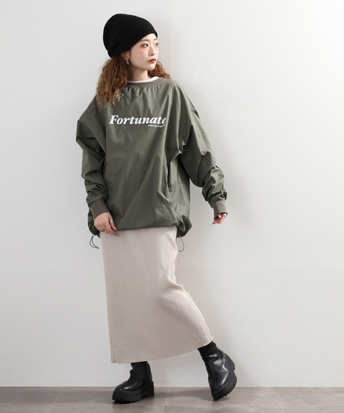 Arinomama(アリノママ)の「Arinomama ゲームシャツ風トップス 長袖Tシャツ(Tシャツ/カットソー・レディース・カーキ/ベージュ/ブラック・FREE)」の16枚目の写真