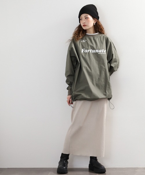 Arinomama(アリノママ)の「Arinomama ゲームシャツ風トップス 長袖Tシャツ(Tシャツ/カットソー・レディース・カーキ/ベージュ/ブラック・FREE)」の17枚目の写真