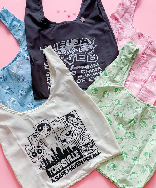 FLAPPER(フラッパー)の「The Powerpuff Girls×Flapper エコバッグ(エコバッグ/サブバッグ・レディース・ピンク/グリーン/ライトブルー/ホワイト/ブラック・FREE)」の6枚目の写真