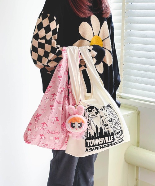 FLAPPER(フラッパー)の「The Powerpuff Girls×Flapper エコバッグ(エコバッグ/サブバッグ・レディース・ピンク/グリーン/ライトブルー/ホワイト/ブラック・FREE)」の7枚目の写真
