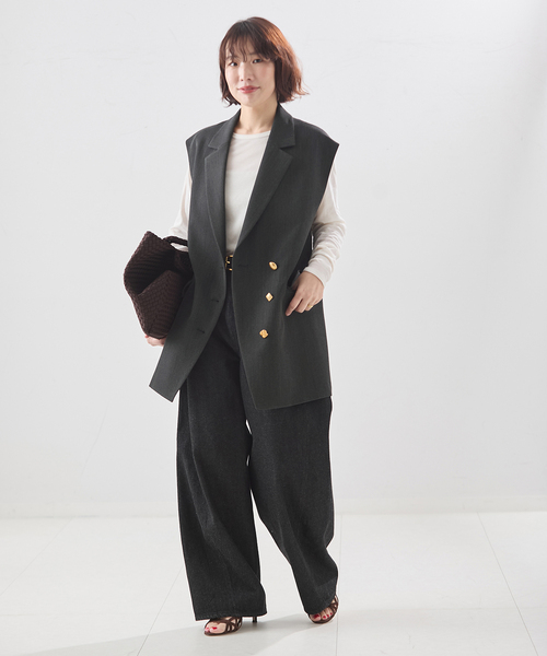 journal standard L'essage（ジャーナルスタンダードレサージュ）の「《追加》ヴィスポリギャバオーナメントベスト（その他アウター・レディース・ネイビー/グレー・FREE）」の3枚目の写真