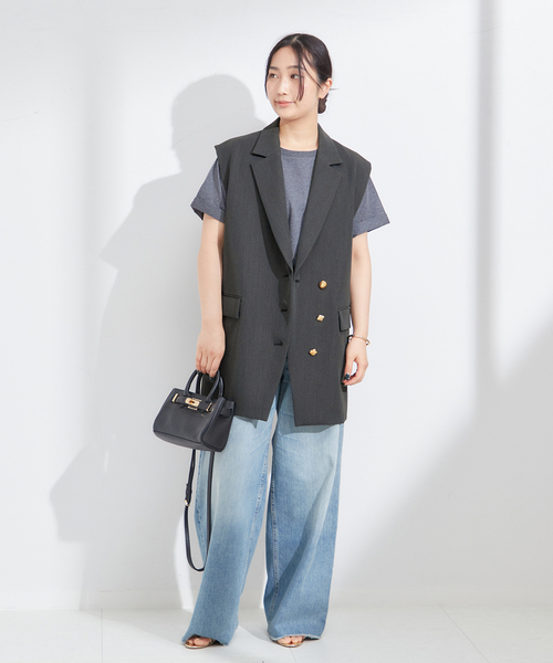 journal standard L'essage（ジャーナルスタンダードレサージュ）の「《追加》ヴィスポリギャバオーナメントベスト（その他アウター・レディース・ネイビー/グレー・FREE）」の9枚目の写真