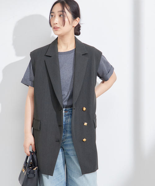 journal standard L'essage（ジャーナルスタンダードレサージュ）の「《追加》ヴィスポリギャバオーナメントベスト（その他アウター・レディース・ネイビー/グレー・FREE）」の12枚目の写真