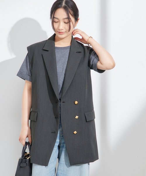 journal standard L'essage（ジャーナルスタンダードレサージュ）の「《追加》ヴィスポリギャバオーナメントベスト（その他アウター・レディース・ネイビー/グレー・FREE）」の15枚目の写真