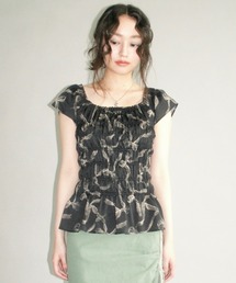musubore | shirring smock blouse / シャーリングスモックブラウス(シャツ/ブラウス)
