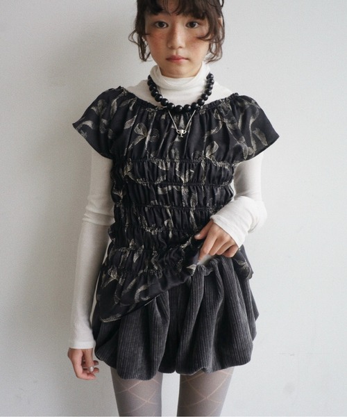 セール】shirring smock blouse / シャーリングスモックブラウス