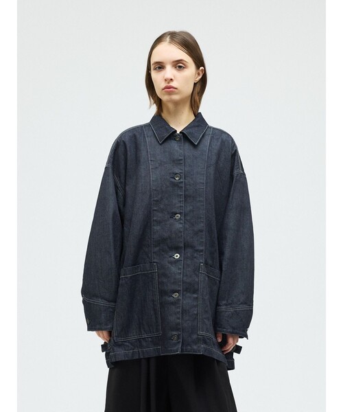 mizuiro ind ワイドデニムカバーオール(ONEWASH)