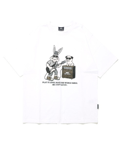 KRIFF MAYER（クリフメイヤー）の「【綿100％】クリフラビット半袖Tシャツ(ギター)（Tシャツ/カットソー・メンズ・オフホワイト/チャコール/パープル/ベージュ・LARGE/MEDIUM/X-LARGE）」の20枚目の写真