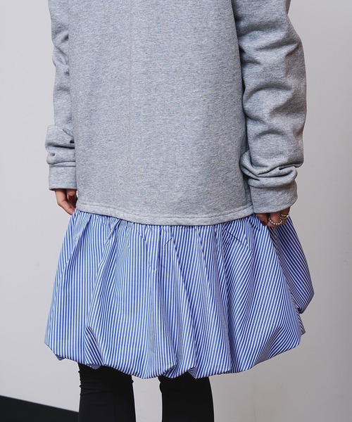 ROSE BUD(ローズバッド)の「BALLOON DOCKING DRESS(ワンピース・レディース・グレー/ネイビー・ONE SIZE)」の10枚目の写真