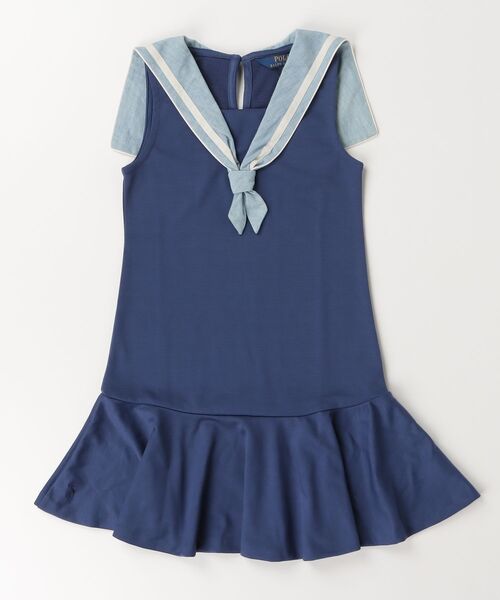 POLO RALPH LAUREN CHILDRENSWEAR(ポロ ラルフ ローレン チルドレンズウェア)の「インディゴ ポンチ セーラー ドレス(ワンピース・キッズ・ネイビー系1・L/M/S/XL)」の3枚目の写真