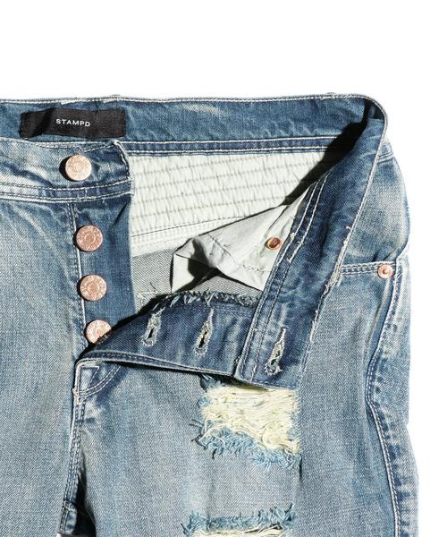 STAMPD（スタンプド）の「＜STAMPD＞ DSTRSD MOTO DNM/パンツ（デニムパンツ・メンズ・ネイビー・32inch/28inch/31inch/30inch）」の4枚目の写真