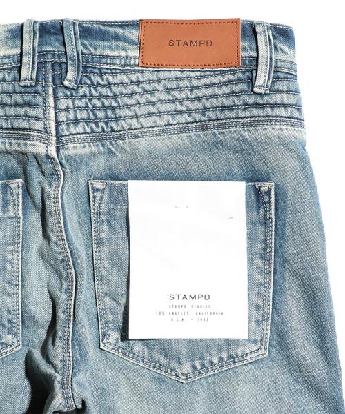 STAMPD（スタンプド）の「＜STAMPD＞ DSTRSD MOTO DNM/パンツ（デニムパンツ・メンズ・ネイビー・32inch/28inch/31inch/30inch）」の6枚目の写真