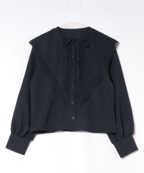 cepo(セポ)の「ビッグカラーフリルブラウス(シャツ/ブラウス・レディース・チャコール/オフホワイト・M)」の15枚目の写真