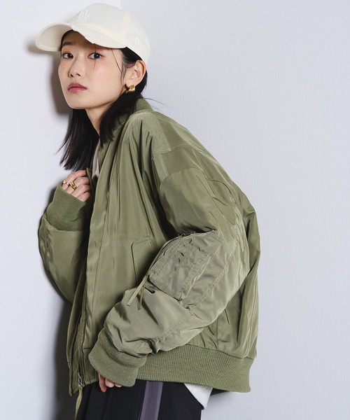 ROSE BUD（ローズバッド）の「(GENE HEAVENS)PANEL SHORT MA1（MA-1・レディース・オリーブ/ブラック/オフホワイト・ONE SIZE）」の4枚目の写真