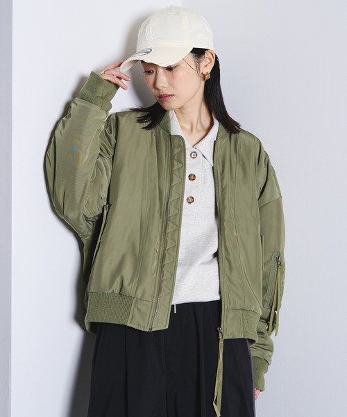 ROSE BUD（ローズバッド）の「(GENE HEAVENS)PANEL SHORT MA1（MA-1・レディース・オリーブ/ブラック/オフホワイト・ONE SIZE）」の5枚目の写真