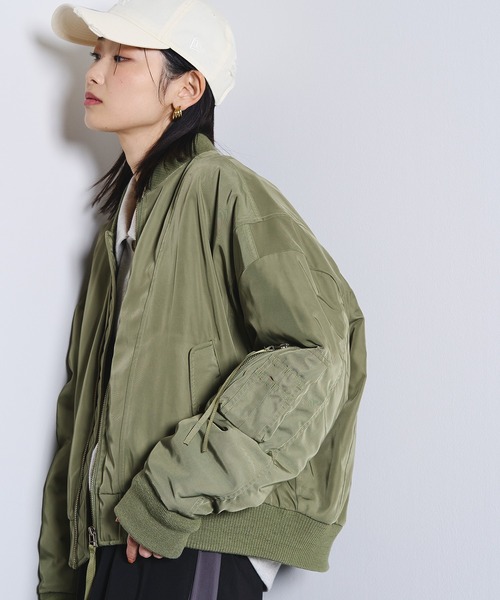 ROSE BUD（ローズバッド）の「(GENE HEAVENS)PANEL SHORT MA1（MA-1・レディース・オリーブ/ブラック/オフホワイト・ONE SIZE）」の6枚目の写真