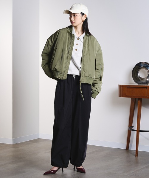 ROSE BUD（ローズバッド）の「(GENE HEAVENS)PANEL SHORT MA1（MA-1・レディース・オリーブ/ブラック/オフホワイト・ONE SIZE）」の10枚目の写真