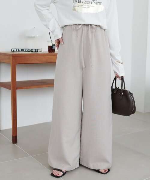セール】テックリネンベルト付ワイドパンツ《WEB限定カラーあり