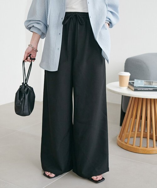 セール】テックリネンベルト付ワイドパンツ《WEB限定カラーあり