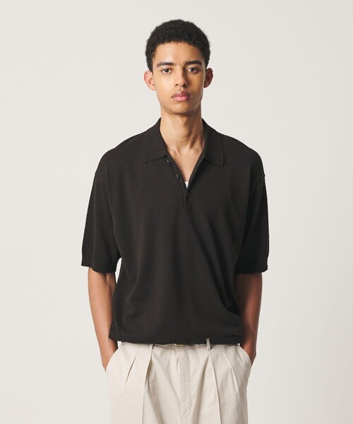 BEAUTY&YOUTH UNITED ARROWS(ビューティーアンドユースユナイテッドアローズ)の「<OWNESS>フェザー コットン 3ボタン ポロシャツ(ポロシャツ・メンズ・ダークグレー/ホワイト/オレンジ系その他・S/M/L)」の2枚目の写真