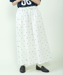 PAR ICI | DOT刺繍 切り替えギャザースカート(セットアップ対応)(スカート)