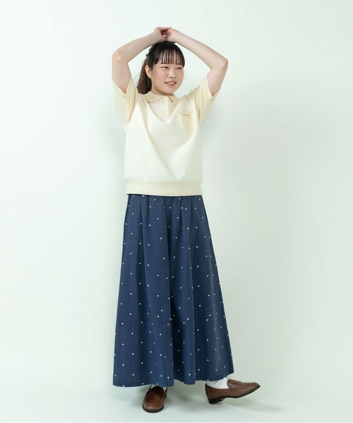 PAR ICI(パーリッシィ)の「DOT刺繍 切り替えギャザースカート(セットアップ対応)(スカート・レディース・ネイビー/アイボリー・FREE)」の16枚目の写真