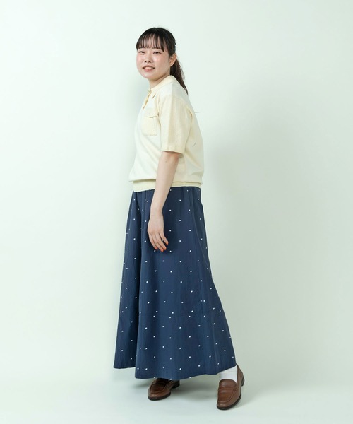 PAR ICI(パーリッシィ)の「DOT刺繍 切り替えギャザースカート(セットアップ対応)(スカート・レディース・ネイビー/アイボリー・FREE)」の18枚目の写真