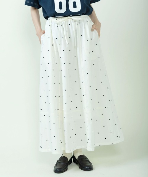PAR ICI(パーリッシィ)の「DOT刺繍 切り替えギャザースカート(セットアップ対応)(スカート・レディース・ネイビー/アイボリー・FREE)」の19枚目の写真