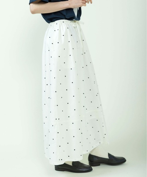 PAR ICI(パーリッシィ)の「DOT刺繍 切り替えギャザースカート(セットアップ対応)(スカート・レディース・ネイビー/アイボリー・FREE)」の21枚目の写真