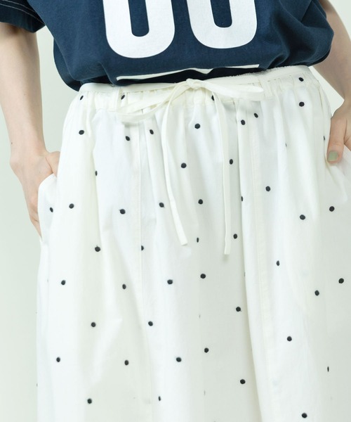 PAR ICI(パーリッシィ)の「DOT刺繍 切り替えギャザースカート(セットアップ対応)(スカート・レディース・ネイビー/アイボリー・FREE)」の22枚目の写真