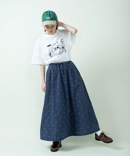 PAR ICI(パーリッシィ)の「DOT刺繍 切り替えギャザースカート(セットアップ対応)(スカート・レディース・ネイビー/アイボリー・FREE)」の12枚目の写真