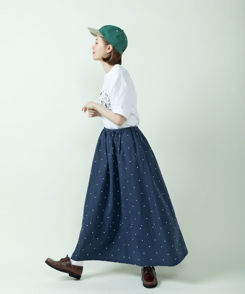 PAR ICI(パーリッシィ)の「DOT刺繍 切り替えギャザースカート(セットアップ対応)(スカート・レディース・ネイビー/アイボリー・FREE)」の13枚目の写真