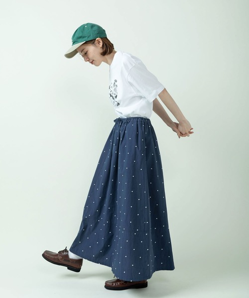 PAR ICI(パーリッシィ)の「DOT刺繍 切り替えギャザースカート(セットアップ対応)(スカート・レディース・ネイビー/アイボリー・FREE)」の14枚目の写真