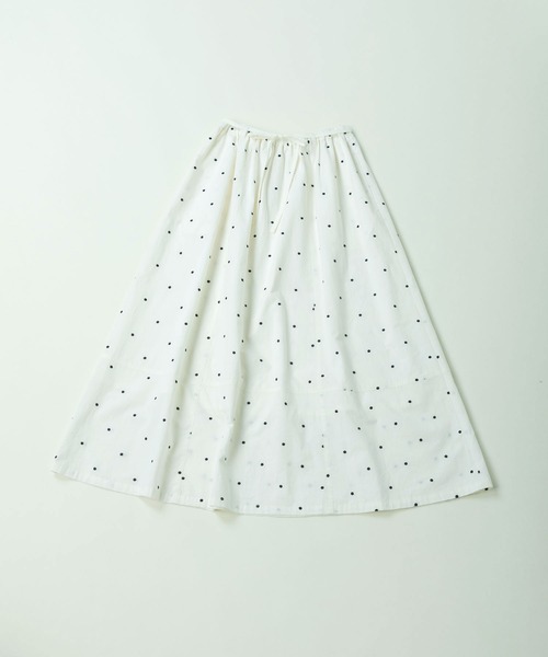 PAR ICI(パーリッシィ)の「DOT刺繍 切り替えギャザースカート(セットアップ対応)(スカート・レディース・ネイビー/アイボリー・FREE)」の3枚目の写真