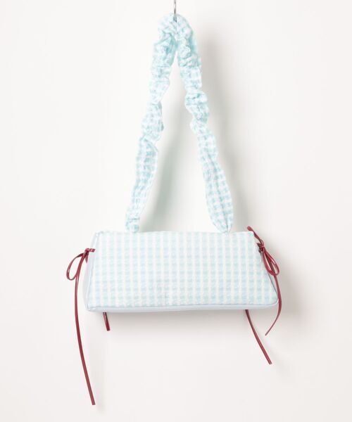 tone(トーン)の「【88eighty-eight】ドーパミンカラフルギンガムチェックリボンフリルバッグ【import】(MA)(トートバッグ・レディース・レッド/ブルー・FREE)」の13枚目の写真