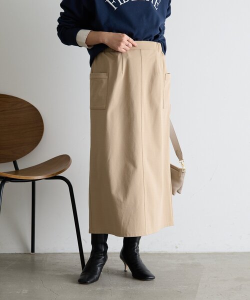 Jena espace merveilleux（ジェナ　エスパスメルヴェイユ）の「【WEB限定/伸縮性抜群◎】ストレッチナロースカート（スカート・レディース・アイボリー/ベージュ/ブラック・FREE）」の3枚目の写真