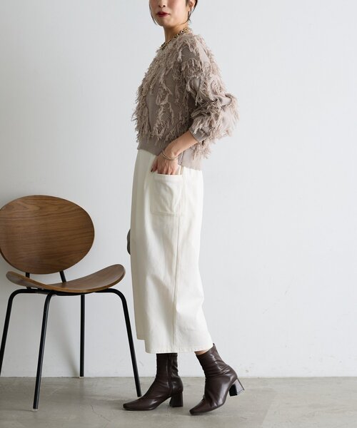 Jena espace merveilleux（ジェナ　エスパスメルヴェイユ）の「【WEB限定/伸縮性抜群◎】ストレッチナロースカート（スカート・レディース・アイボリー/ベージュ/ブラック・FREE）」の5枚目の写真