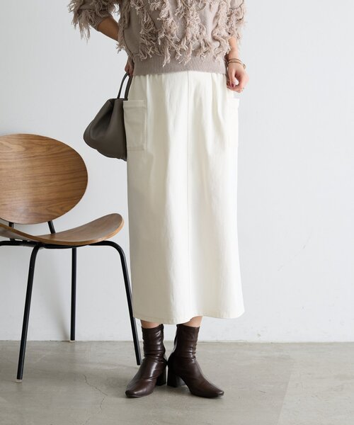 Jena espace merveilleux（ジェナ　エスパスメルヴェイユ）の「【WEB限定/伸縮性抜群◎】ストレッチナロースカート（スカート・レディース・アイボリー/ベージュ/ブラック・FREE）」の8枚目の写真