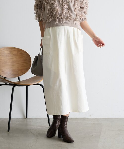 Jena espace merveilleux（ジェナ　エスパスメルヴェイユ）の「【WEB限定/伸縮性抜群◎】ストレッチナロースカート（スカート・レディース・アイボリー/ベージュ/ブラック・FREE）」の9枚目の写真