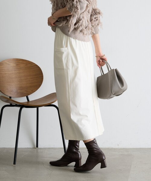 Jena espace merveilleux（ジェナ　エスパスメルヴェイユ）の「【WEB限定/伸縮性抜群◎】ストレッチナロースカート（スカート・レディース・アイボリー/ベージュ/ブラック・FREE）」の11枚目の写真