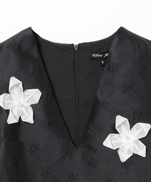 Ray BEAMS（レイビームス）の「sister jane / Glow Flora Mini Dress（ワンピース・レディース・ブラック・SMALL）」の3枚目の写真