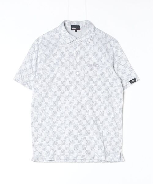 PING(ピン)の「ピン AZモノグラムジャカード半袖ポロシャツ(Tシャツ/カットソー・メンズ・ホワイト/ブラック・M/L/LL)」の7枚目の写真