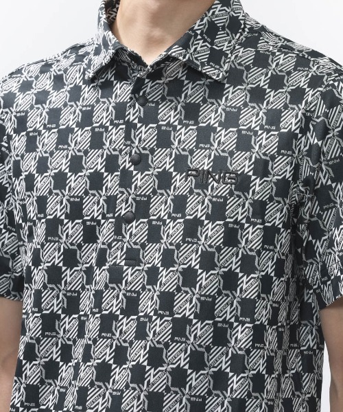 PING(ピン)の「ピン AZモノグラムジャカード半袖ポロシャツ(Tシャツ/カットソー・メンズ・ホワイト/ブラック・M/L/LL)」の4枚目の写真